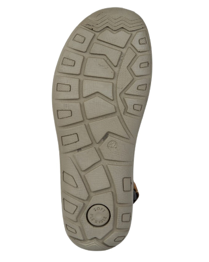 Brown Coloured Roamers Mens Triple Touch Fastening Sports Sandal on White Background
#colour_brown