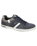 Navy coloured Route 21 Mens 6 Eye Casual Shoes on white background #colour_navy