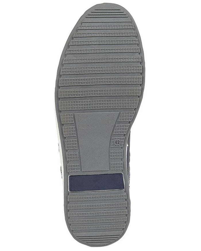 Navy coloured Route 21 Mens 6 Eye Casual Shoes on white background #colour_navy
