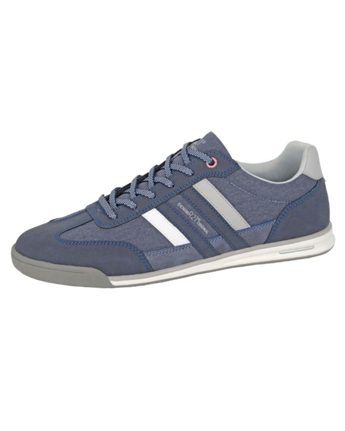 Navy coloured Route 21 Mens 6 Eye Leisure Shoes on white background #colour_navy