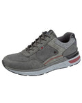 Grey coloured Route 21 Mens 6 Eye Leisure Trainers on white background #colour_grey