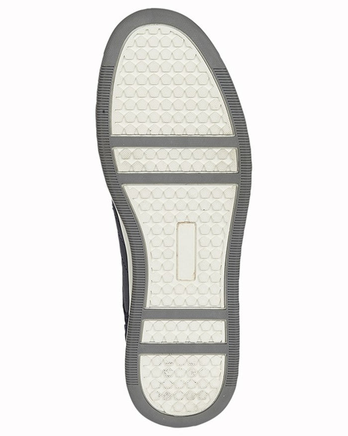 Navy coloured Route 21 Mens 7 Eye Casual Trainers on white background #colour_navy