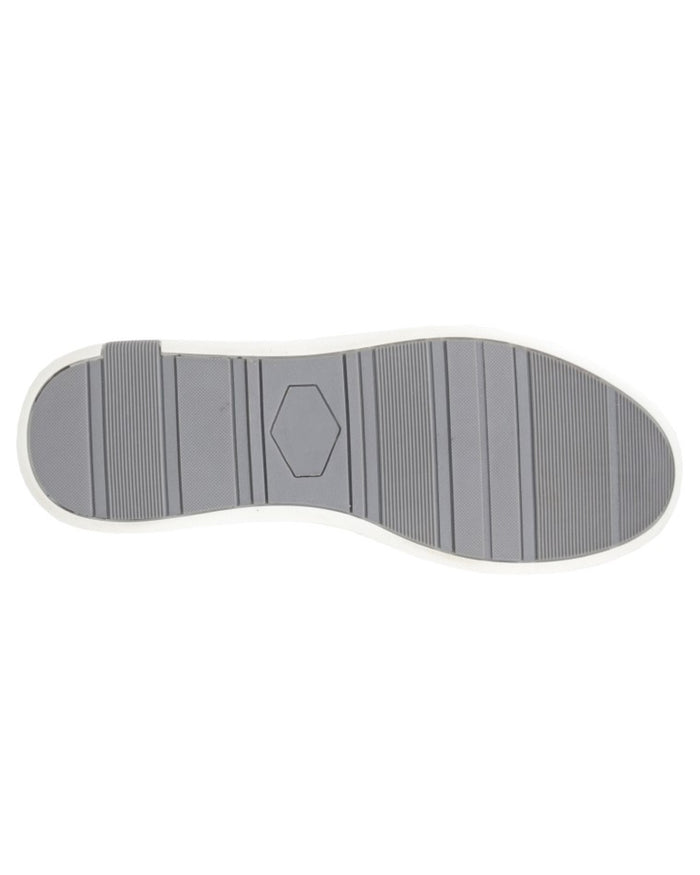 Navy coloured Route 21 Mens 7 Eye Striped Leisure Shoes on white background #colour_navy