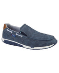 Navy coloured Route 21 Mens Twin Gusset Leisure Shoes on white background #colour_navy
