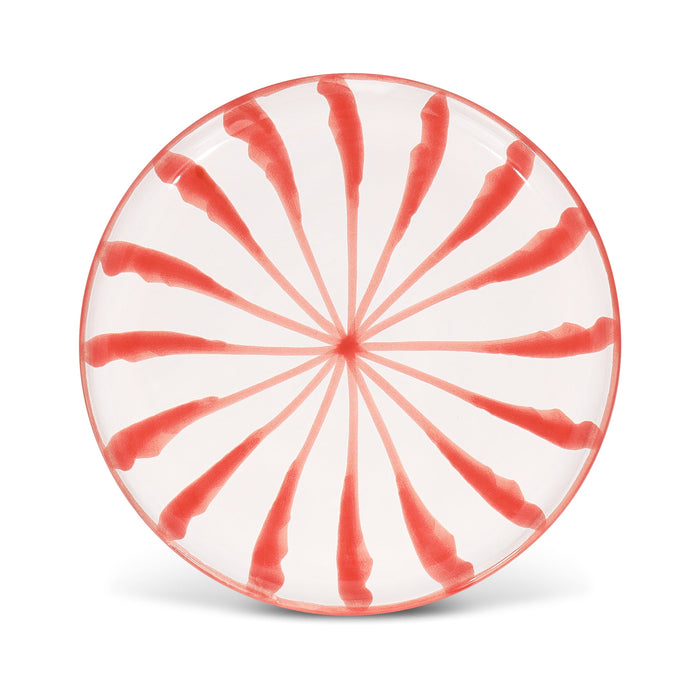 Salad plate with candy cane stripes