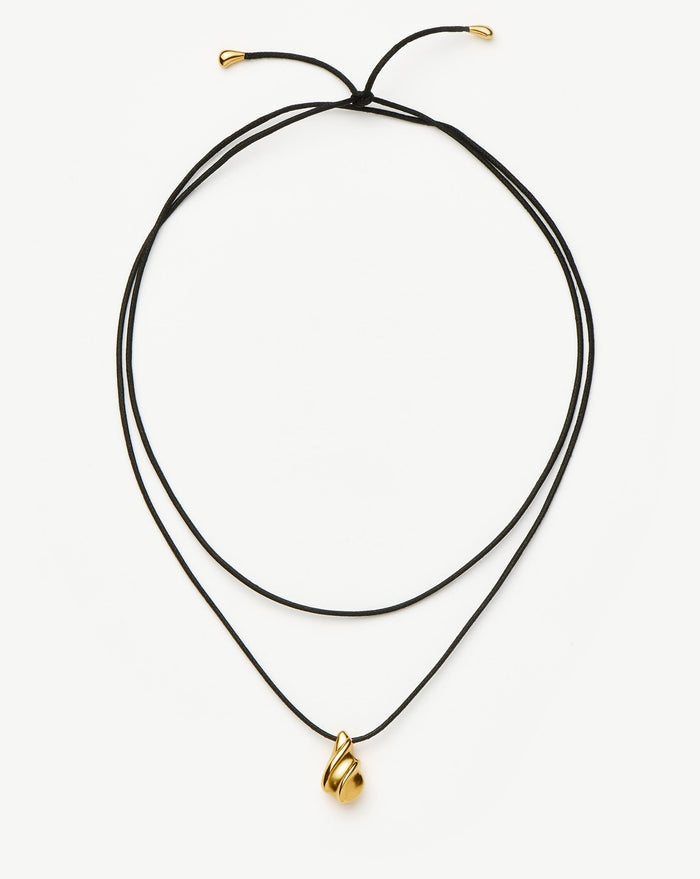 Savi Ridge Droplet Pendant Cord Necklace | 18ct Gold Plated Necklaces Missoma