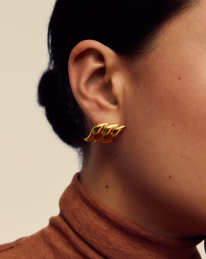 Savi Signature Oversized Stud Earrings | 18ct Gold Plated Earrings Missoma