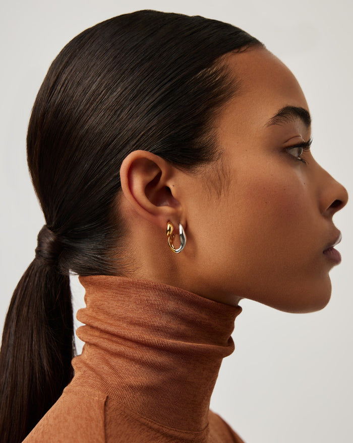 Savi Signature Small Hoop Earrings | Mix Metal Earrings Missoma