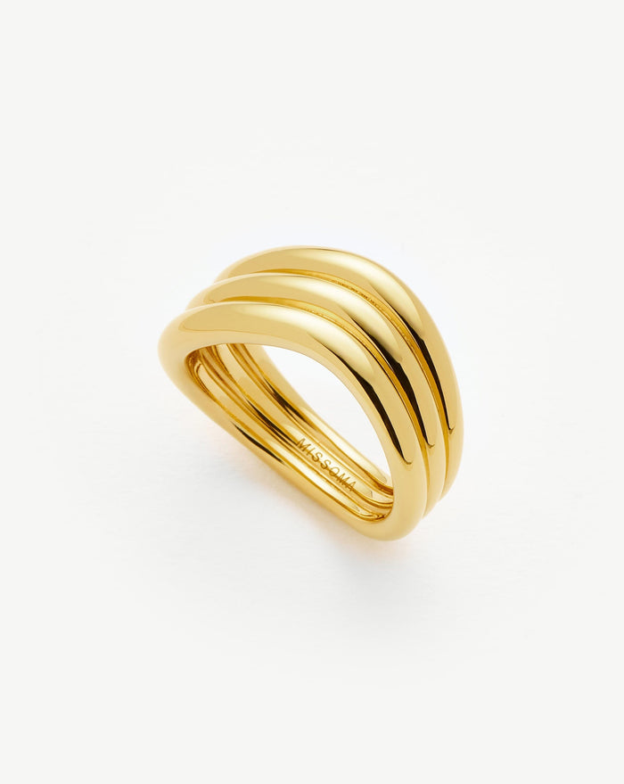 Savi Signature Triple Ring | 18ct Gold Plated Rings Missoma