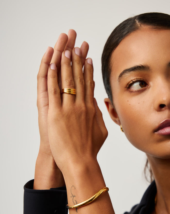 Savi Signature Triple Ring | 18ct Gold Plated Rings Missoma