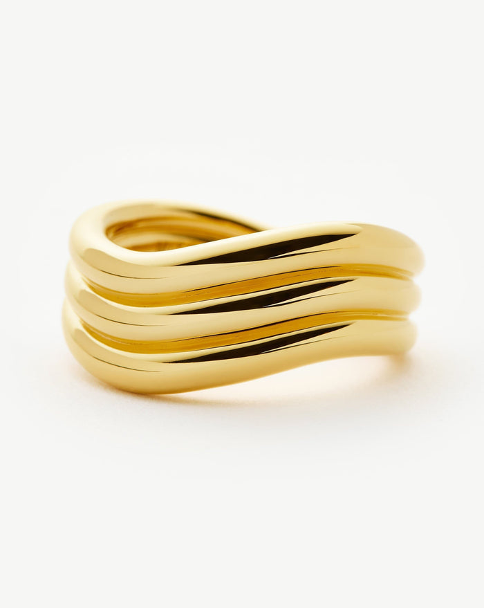 Savi Signature Triple Ring | 18ct Gold Plated Rings Missoma