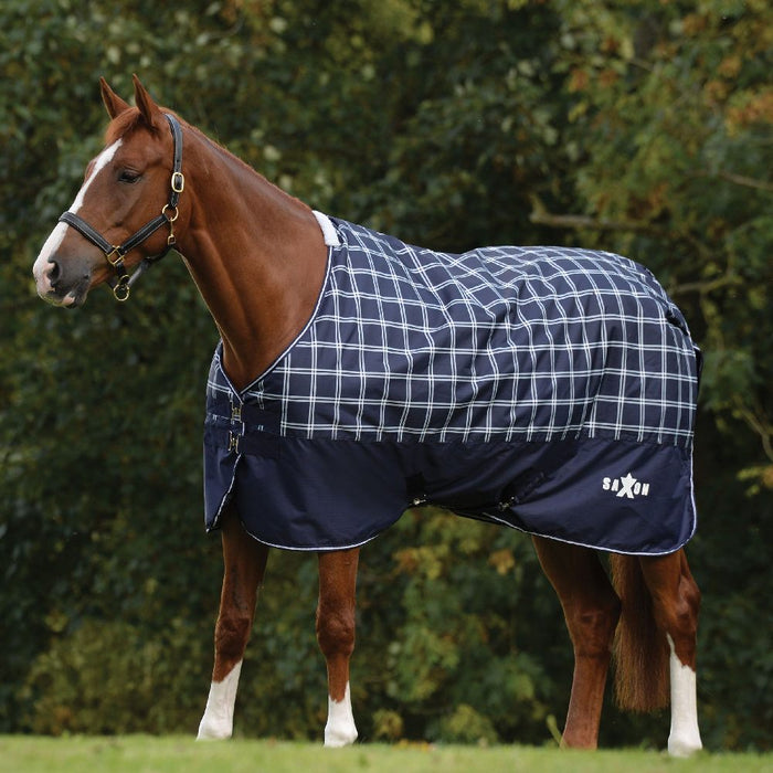 Saxon Defiant 600D Standard Neck Medium in Navy/Plaid #colour_navy-plaid