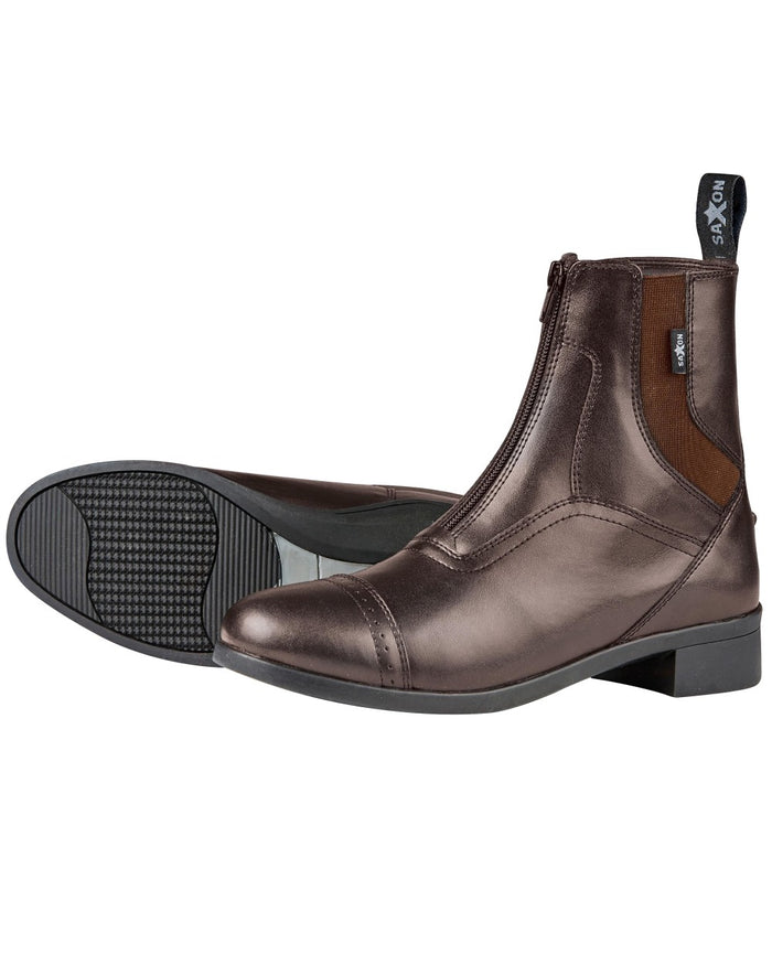 Saxon Womens Syntovia Zip Paddock Boots in Brown #colour_brown