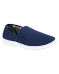 Navy Denim Coloured Scimitar Mens Canvas Twin Gusset Casual Shoes on White Background
#colour_navy-denim