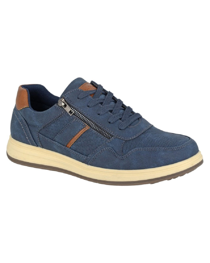 Navy Coloured Scimitar Mens Fuller Filling Lace Up Shoes on White Background
#colour_navy