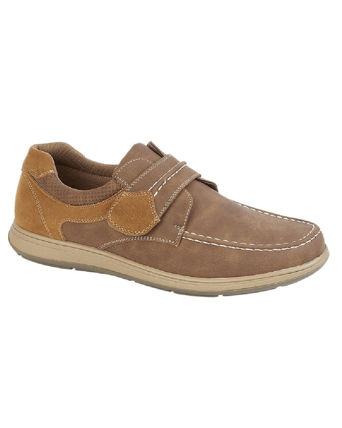 Tan Coloured Scimitar Mens Synthetic Nubuck Touch Fastening Casual Shoes on White Background
#colour_tan