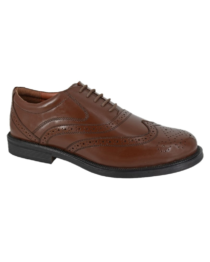 Brown Coloured Scimitar Mens Wing Cap Brogue Oxford Shoes on White Background
#colour_brown