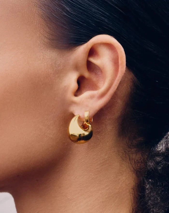 Sculptural Chubby Dome Small Hoop Earrings | 18ct Gold Plated Earrings Missoma