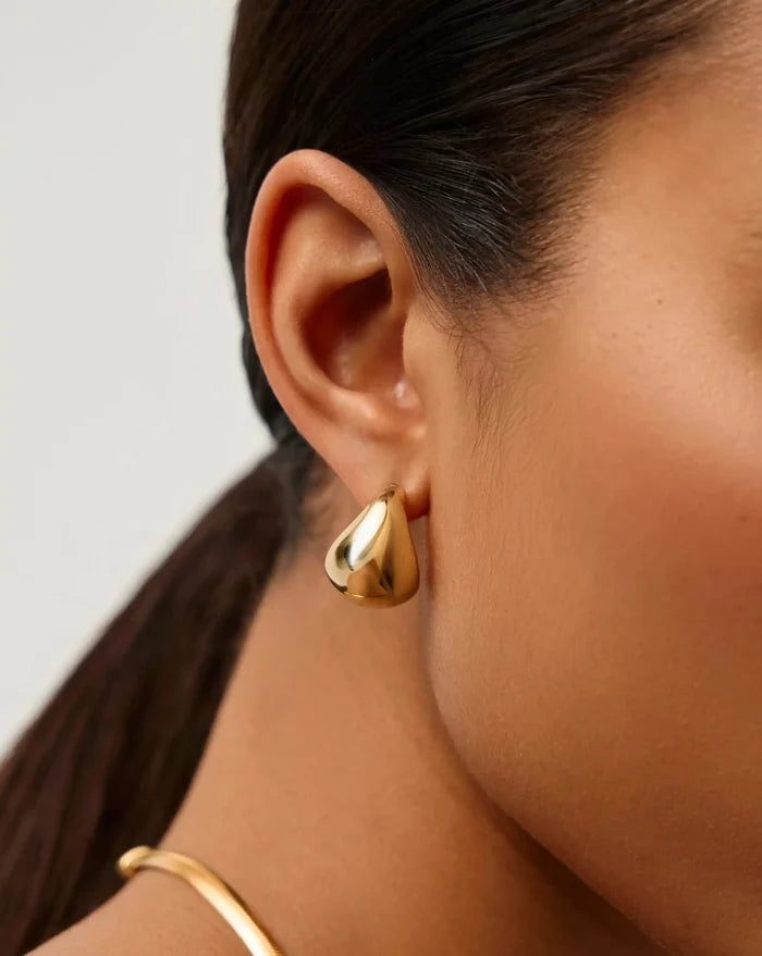Sculptural Chubby Dome Small Hoop Earrings | 18ct Gold Plated Earrings Missoma
