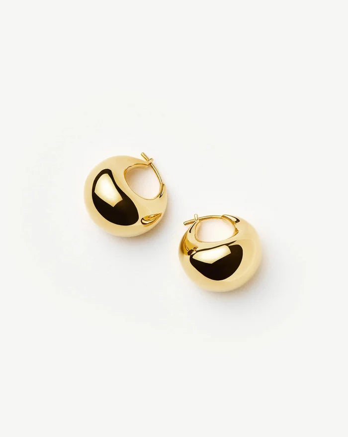 Sculptural Chubby Dome Small Hoop Earrings | 18ct Gold Plated Earrings Missoma