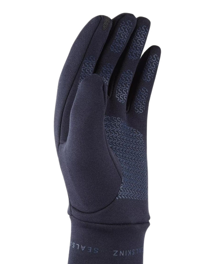 Navy  Coloured Sealskinz Acle Water Repellent Nano Fleece Glove on white background #colour_navy