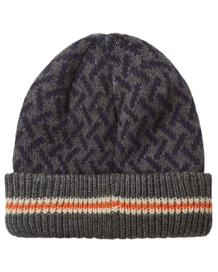 Navy coloured Sealskinz Arminghall Waterproof Jacquard Beanie on white background #colour_navy