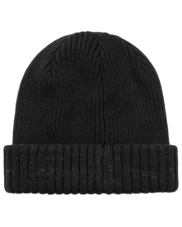 Black coloured Sealskinz Bacton Waterproof Roll Cuff Beanie on white background #colour_black
