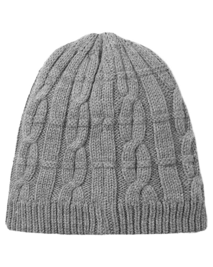 Grey Marl coloured Sealskinz Blakeney Waterproof Cable Knit Beanie on white background #colour_grey-marl