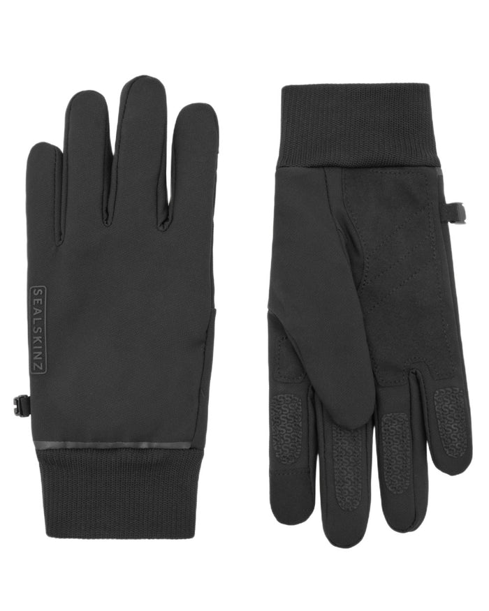 Black coloured Sealskinz Gissing Waterproof Lightweight Fusion Control Gloves on white background #colour_black