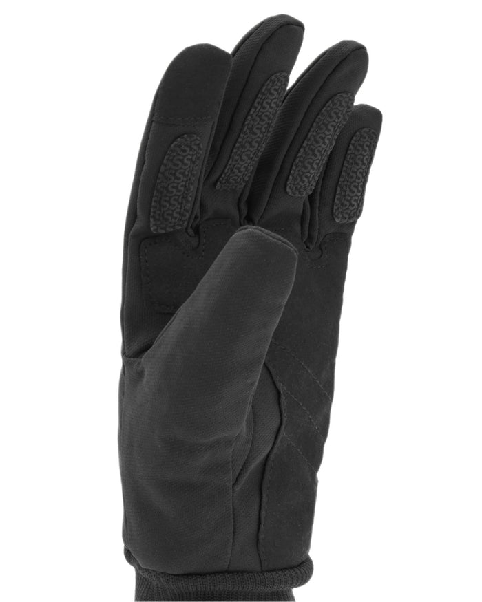 Black coloured Sealskinz Gissing Waterproof Lightweight Fusion Control Gloves on white background #colour_black