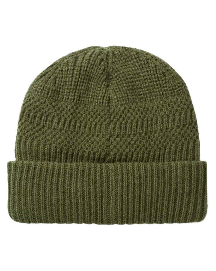 Olive coloured Sealskinz Gressenhall Waterproof Roll Cuff Beanie on white background #colour_olive