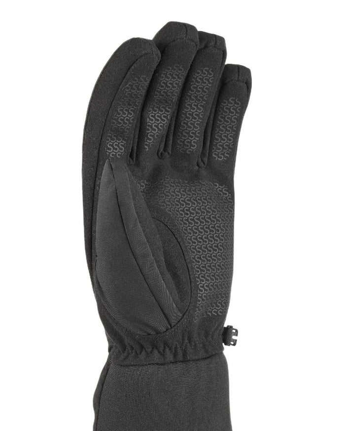 Black Coloured Sealskinz Griston Waterproof All Weather Lightweight Glove on white background #colour_black