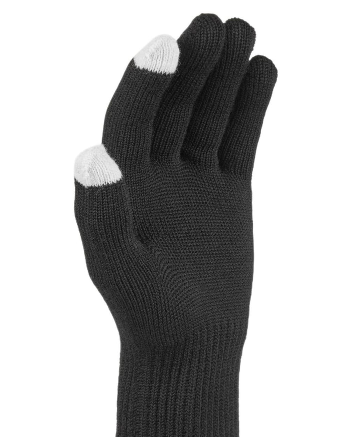 Black Coloured Sealskinz Hanworth Solo Merino Glove on white background #colour_black