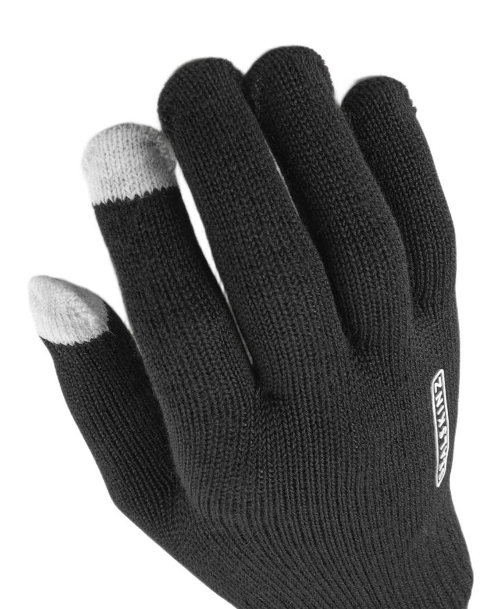 Black Coloured Sealskinz Hanworth Solo Merino Glove on white background #colour_black