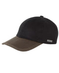 Black coloured Sealskinz Marham Waterproof Oiled Canvas Cap on white background #colour_black