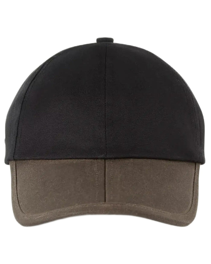 Black coloured Sealskinz Marham Waterproof Oiled Canvas Cap on white background #colour_black