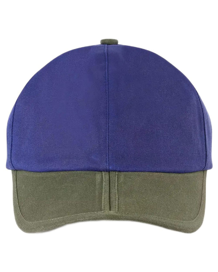 Navy coloured Sealskinz Marham Waterproof Oiled Canvas Cap on white background #colour_navy