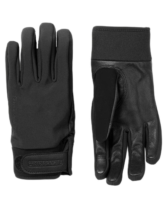 Black Coloured Sealskinz mens Kelling Waterproof All Weather Insulated Glove on white background #colour_black