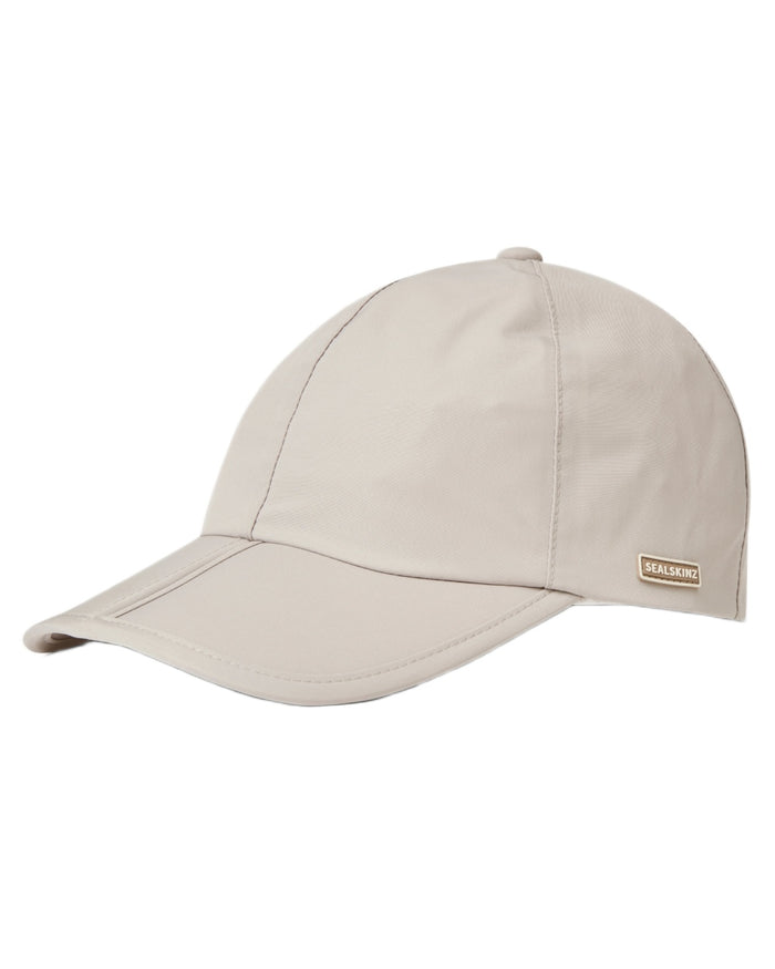 Cream coloured Sealskinz Salle Waterproof Foldable Peak Cap on white background #colour_cream