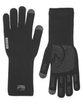 Black coloured Sealskinz Skeyton Waterproof Ultra Grip Knitted Gauntlet on white background #colour_black