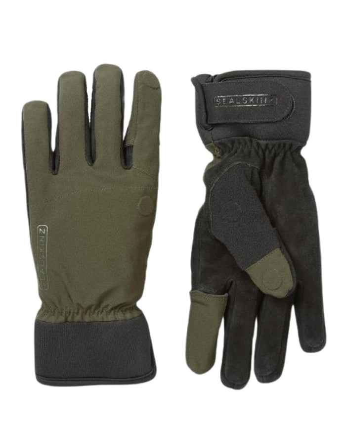 Olive Coloured Sealskinz Stanford Waterproof All Weather Sporting Glove on white background #colour_olive
