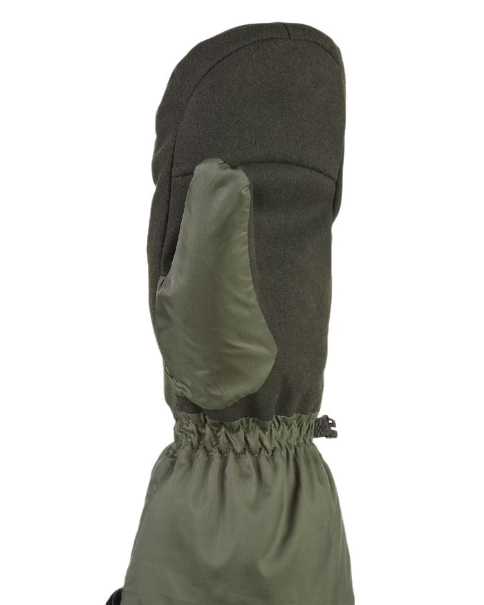 Olive Coloured Sealskinz Titchwell Waterproof Lightweight Insulated Gauntlet Mitten on white background #colour_olive