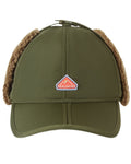 Olive coloured Sealskinz Upton Waterproof Extreme Cold Weather Puffer Hat on white background #colour_olive