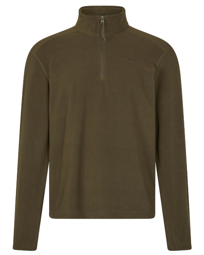 Pine Green Coloured Seeland Benjamin Half Zip Fleece on white background #colour_pine-green