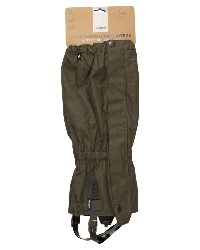 Shaded Olive coloured Seeland Buckthorn Duro Gaiters on white background #colour_shaded-olive