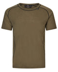 Covert Green Coloured Seeland Mens Apex Merino T-Shirt on white background #colour_covert-green