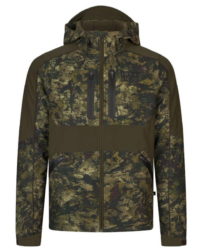 InVis MPC Green Coloured Seeland Mens Chaser Aero Camo Jacket on white background #colour_inVis-mpc-green