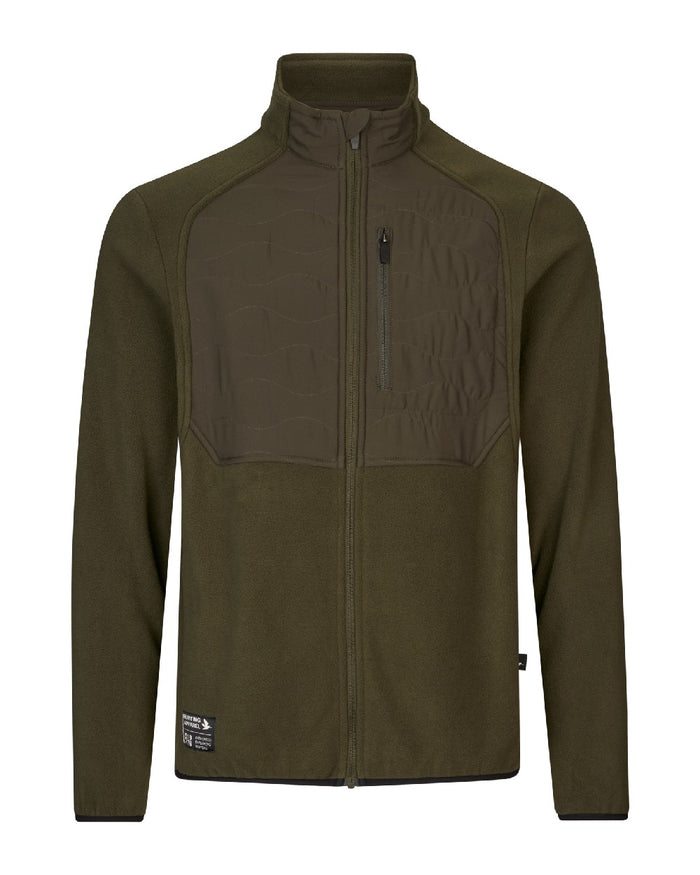 Pine Green Coloured Seeland Mens Gale Fleece Jacket on white background #colour_pine-green