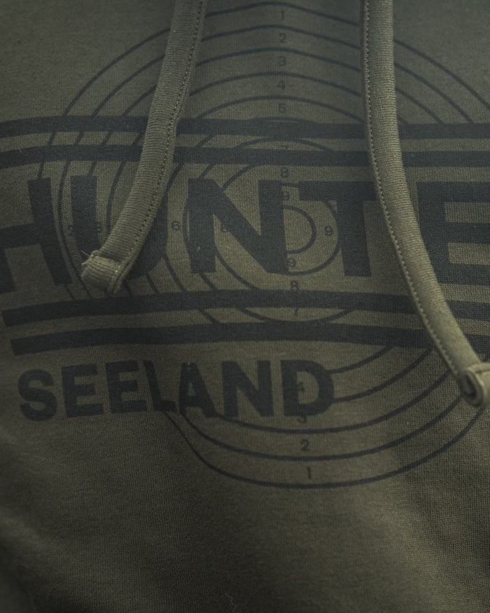 Pine Green Coloured Seeland Mens On Point Hoodie on outdoor background #colour_pine-green