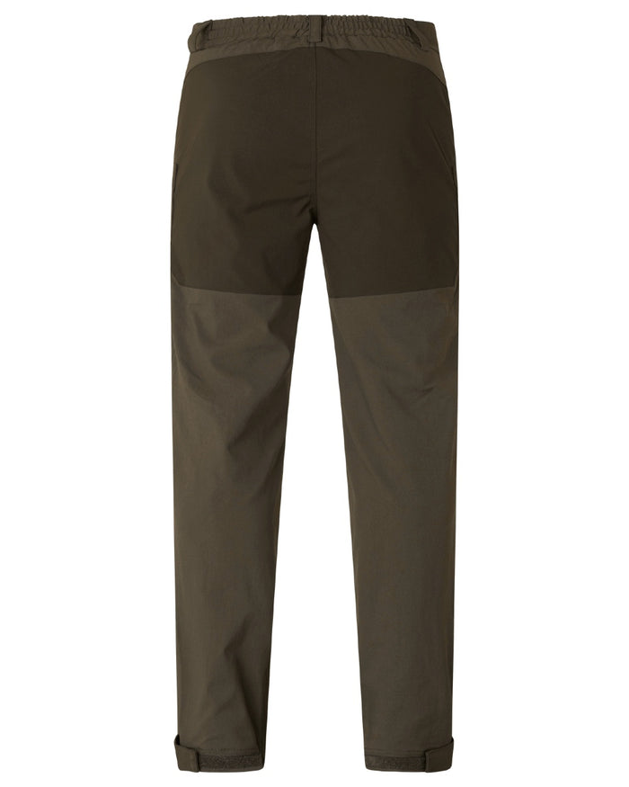 Pine Green Grizzly Brown coloured Seeland Mens Spruce Membrane Trousers on white background #colour_pine-green-grizzly-brown